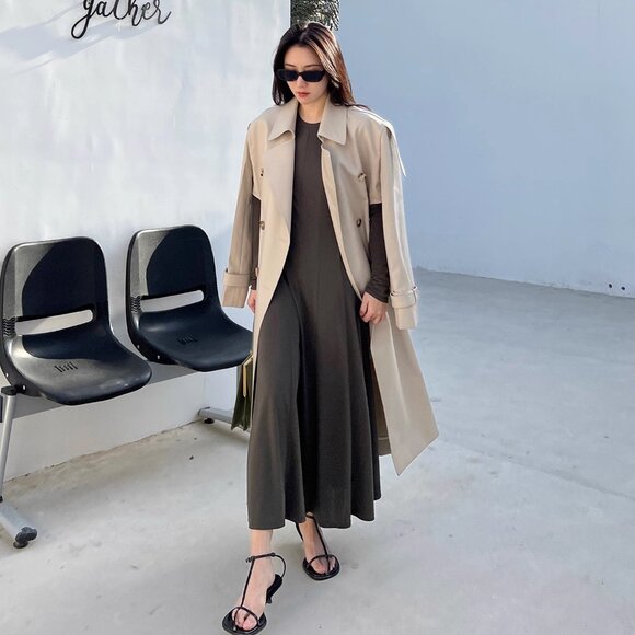 CHICJOC Japanese Imported Eco-Cool Viscose Dress – Minimalist Elegance sz 40 - Picture 15 of 16